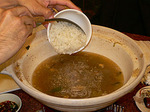 台湾　鮭の頭鍋　を　日本式でおじやにする