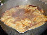 中国土産　火鍋の素で鍋　〆の餃子